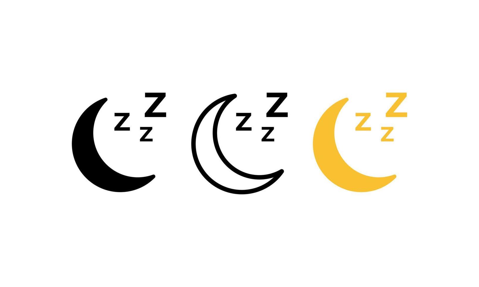 sleep well crescent moon vector icon