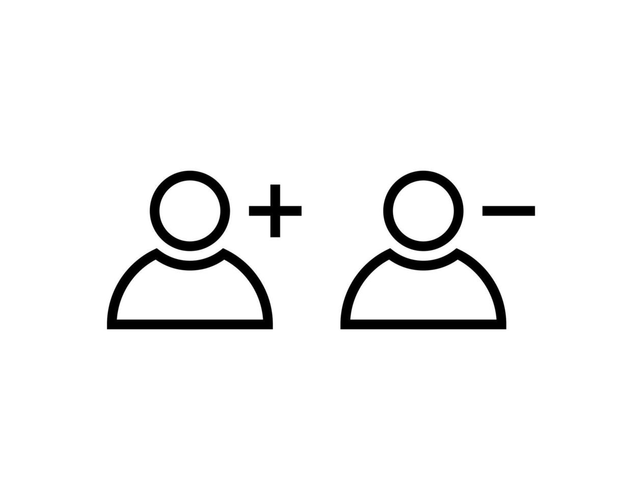 add friends and deleted vector icon