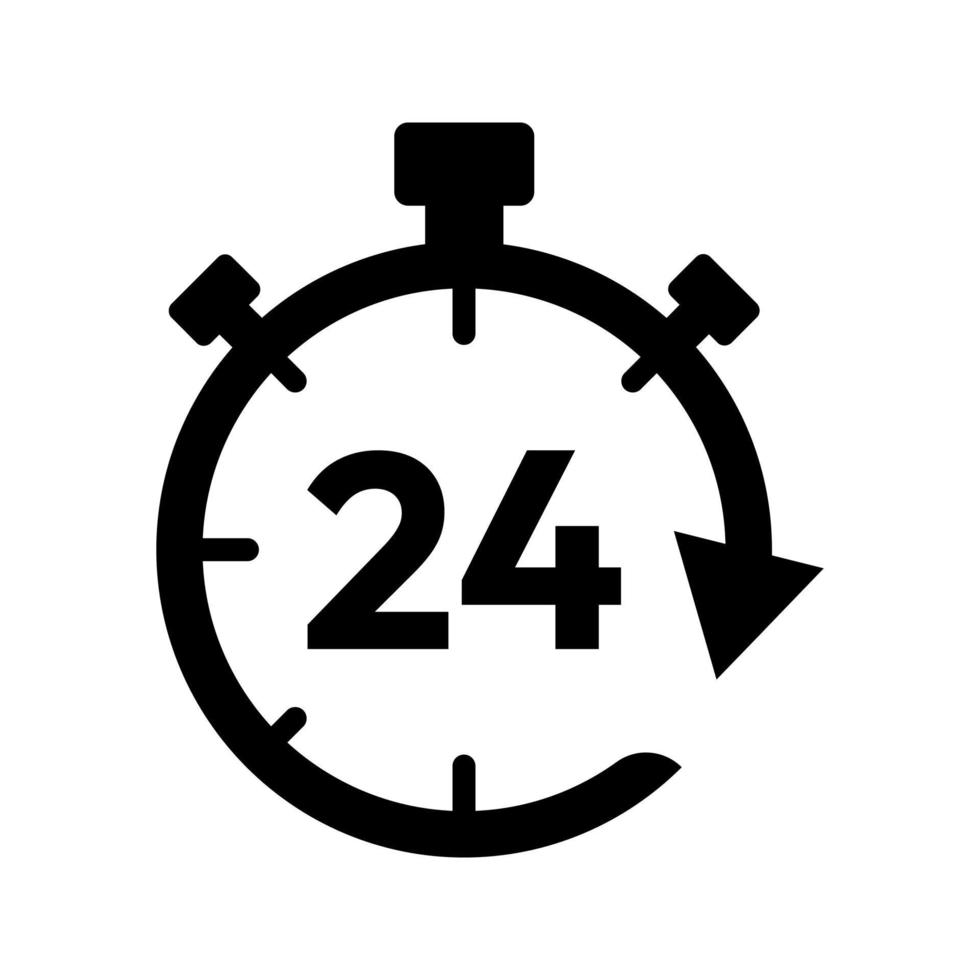 24 hours timer sign icon stopwatch symbol Vector Image