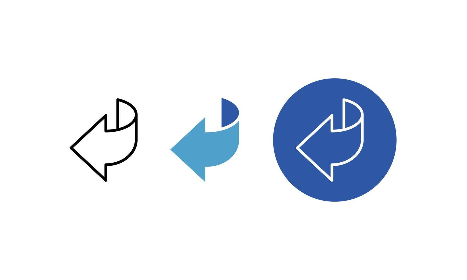 page turn back arrow vector icon