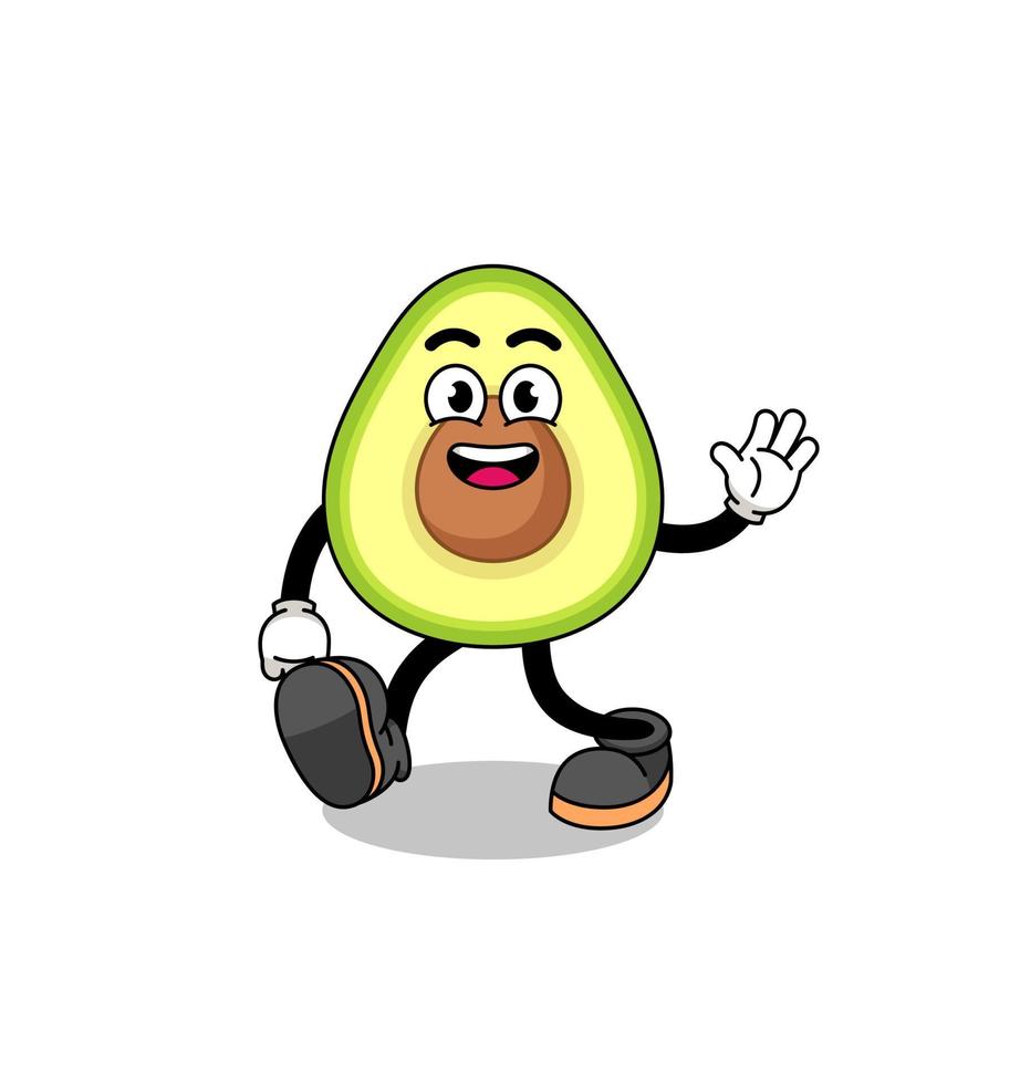 avocado cartoon walking vector