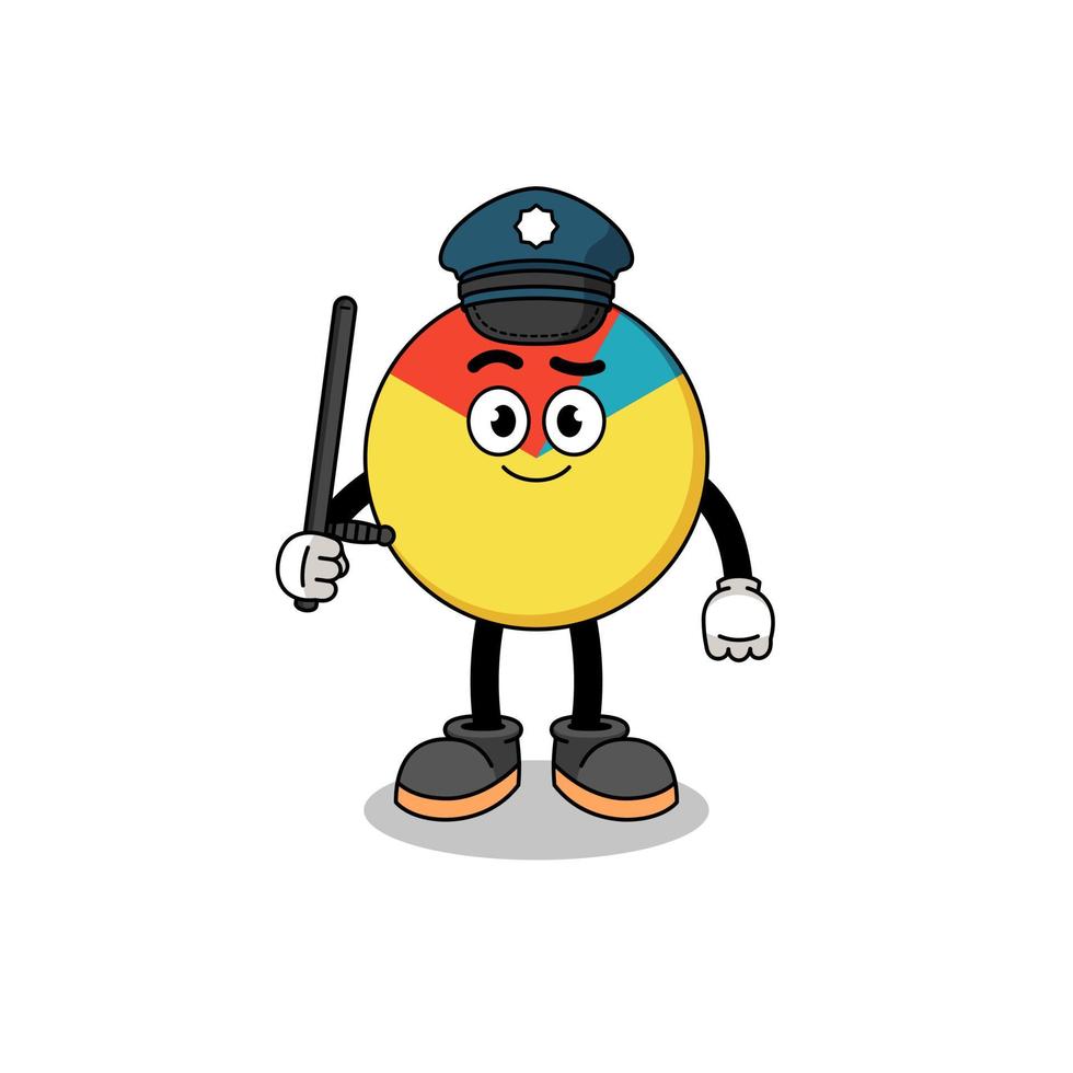 Cartoon Illustration of chart police vector