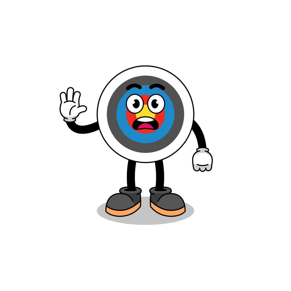 archery target cartoon illustration doing stop hand vector