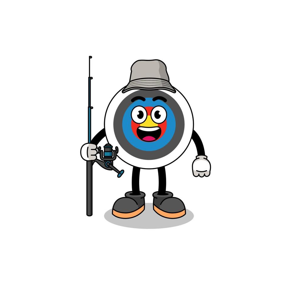 Mascot Illustration of archery target fisherman vector