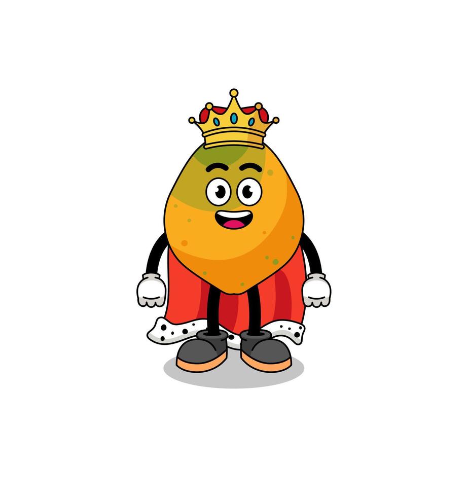 ilustración de mascota del rey de la fruta de papaya vector