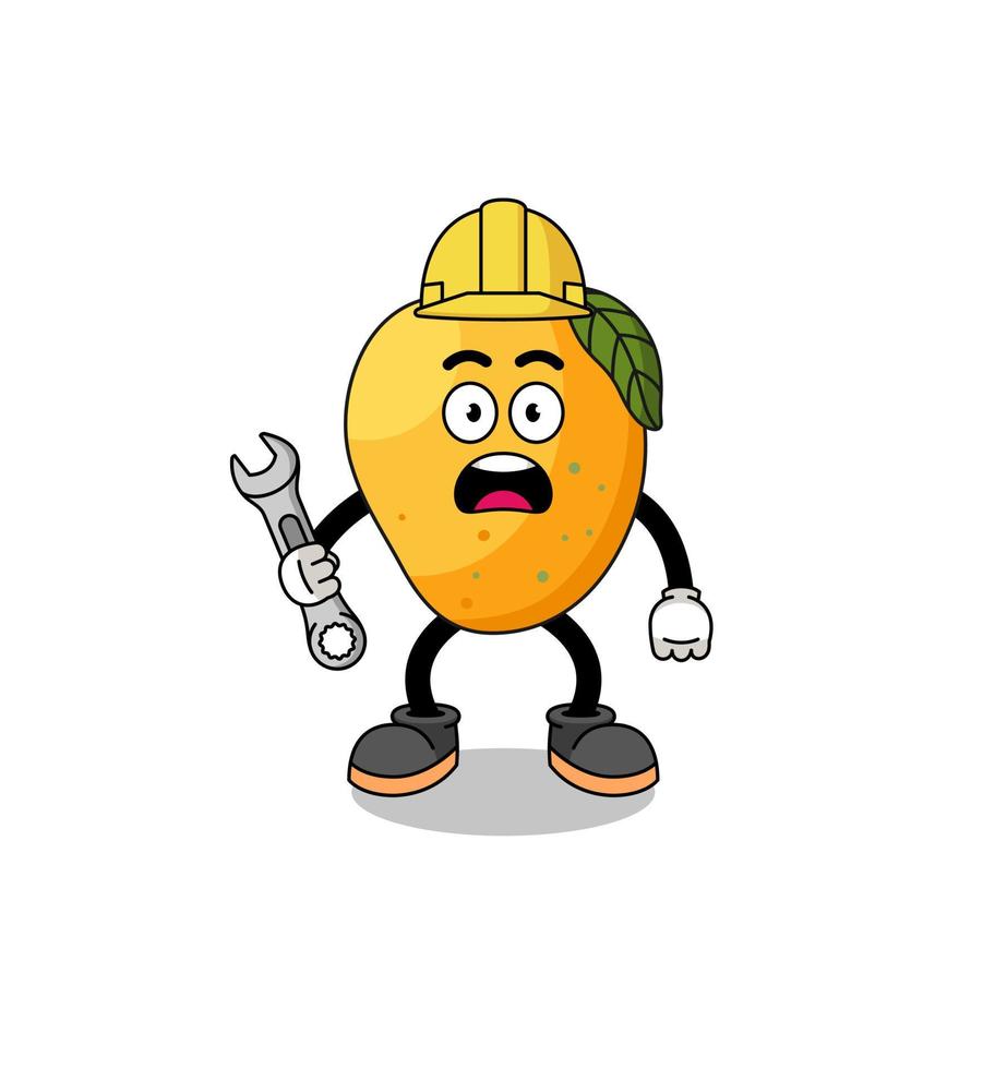 Character Illustration of mango fruit with 404 error vector