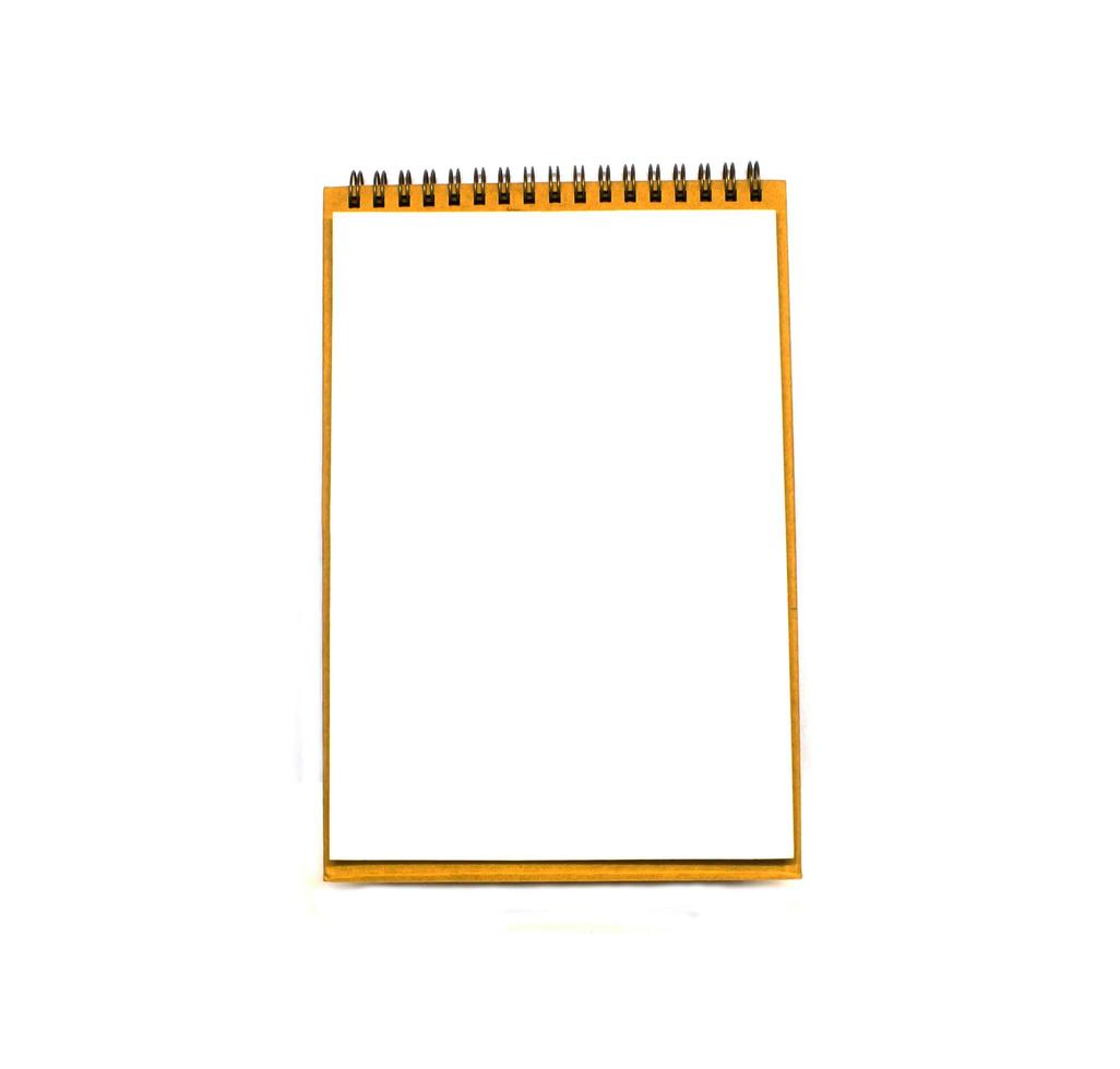 Vertical clipboard with white paper. Isolated on white. photo