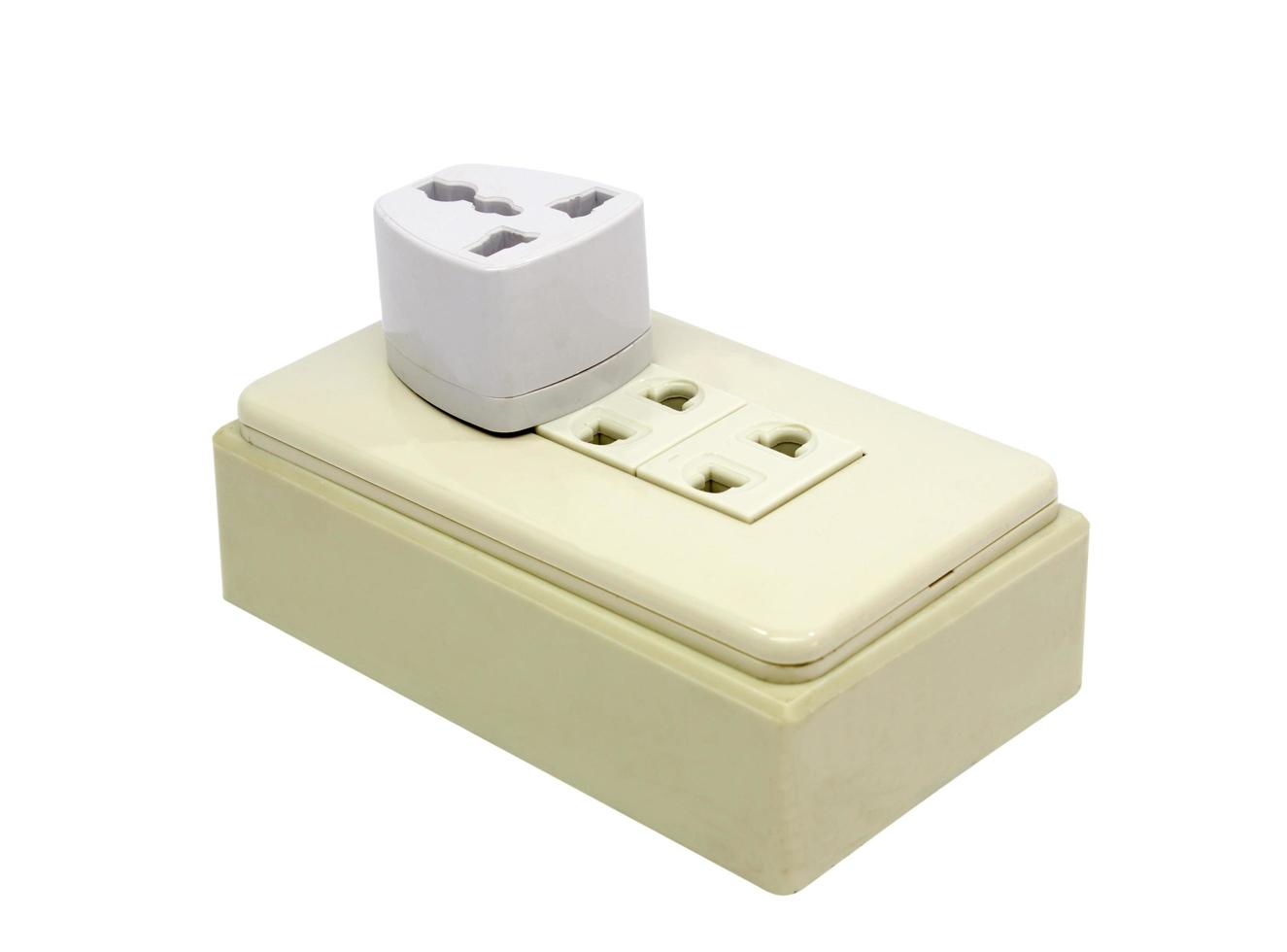 Power Outlet on white photo