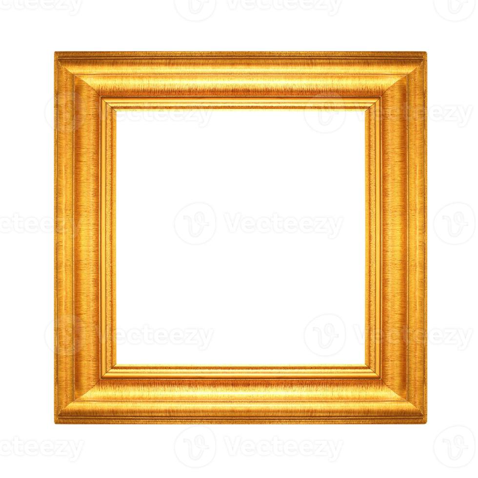 Gold vintage frame isolated on white background photo