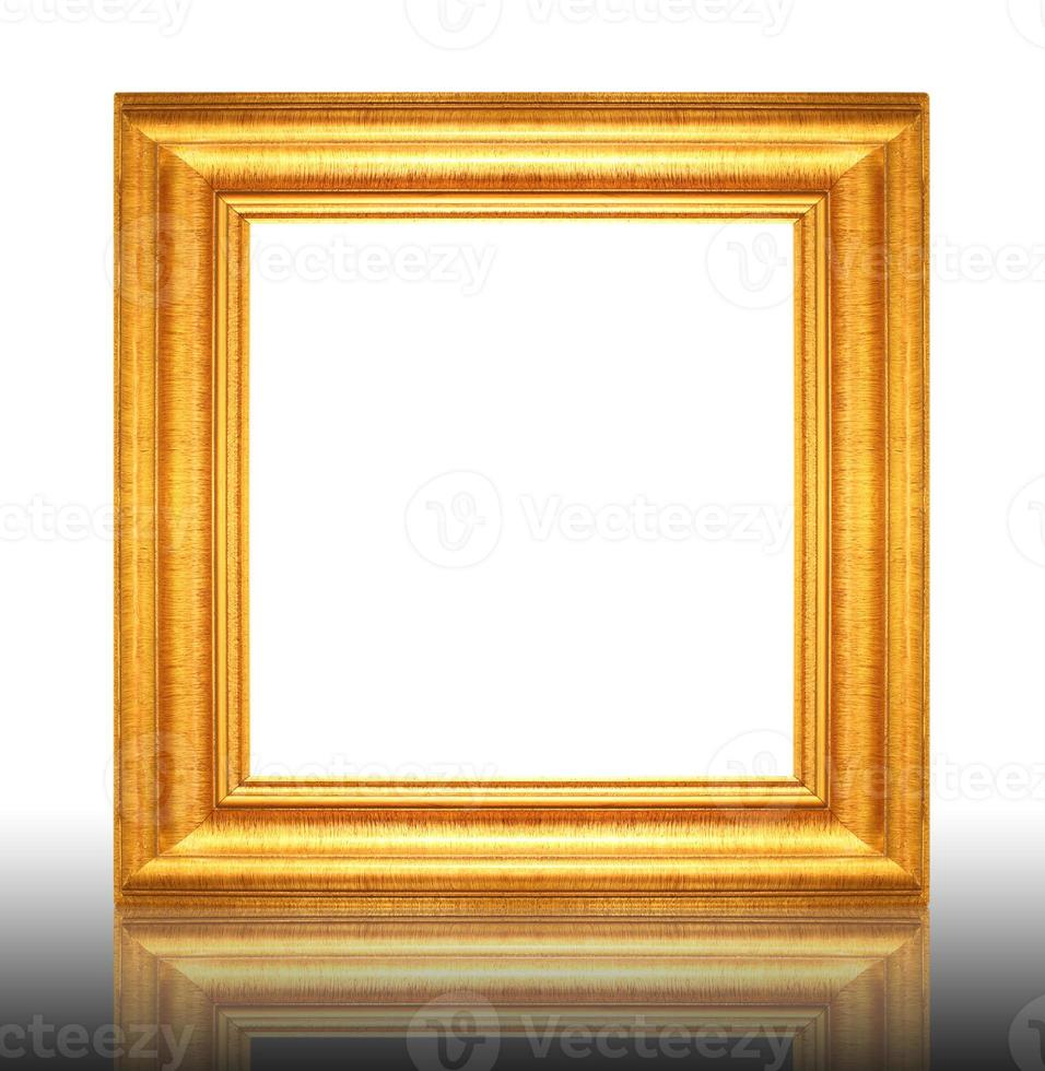 Gold vintage frame isolated on white background photo