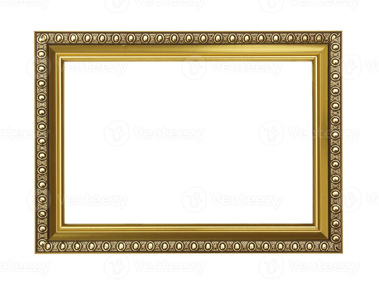 Gold  frame isolated on white background photo