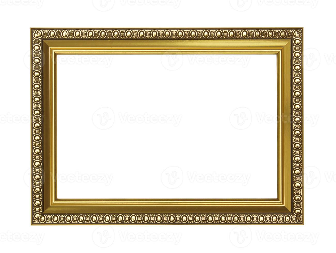 Gold  frame isolated on white background photo