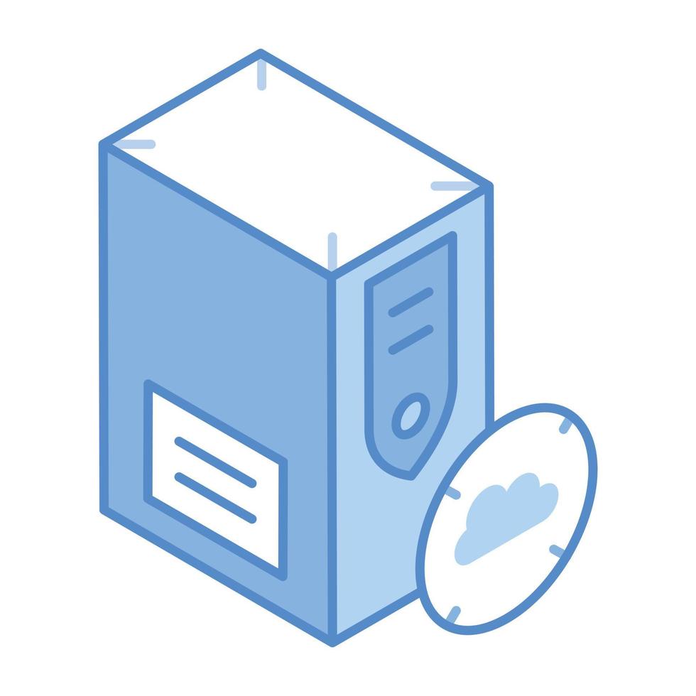 A trendy isometric icon of cloud server is up for premium use vector