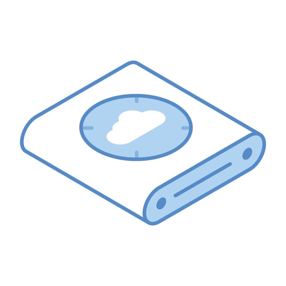 Storage device, isometric icon of storage drive vector