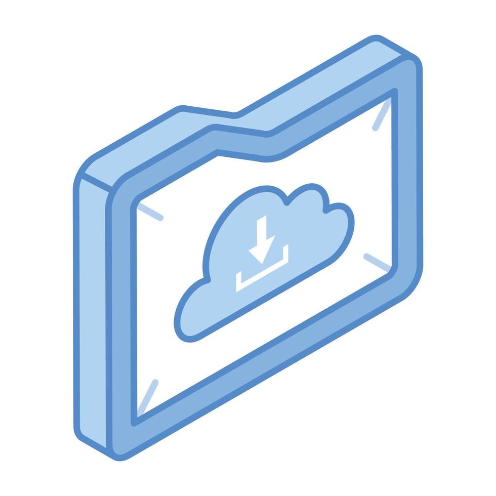 Data hosting, isometric icon of download storage vector