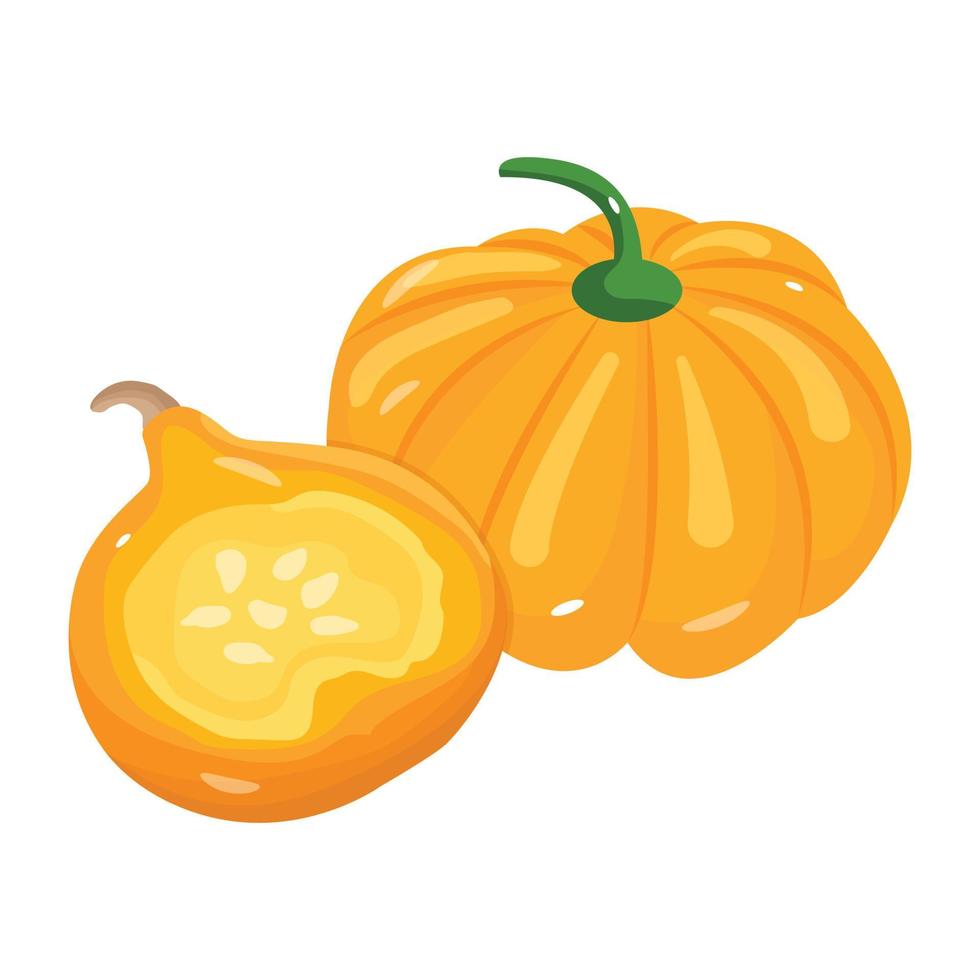 Get a glimpse of this isometric icon of pumpkin vector