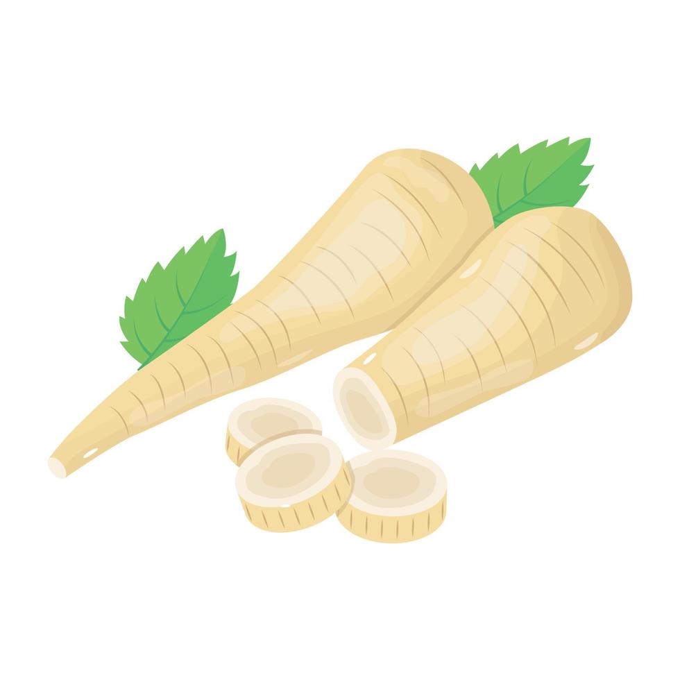 Creatively designed isometric icon of horseradish vector