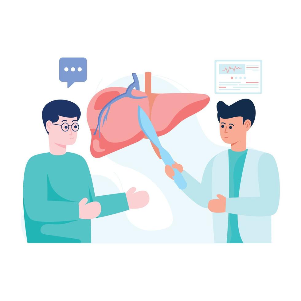 Premium flat illustration of hepatologist, editable design vector