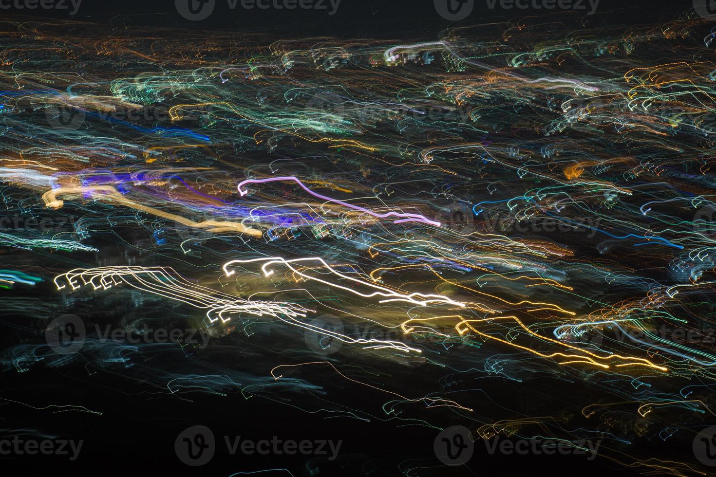 Abstract long exposure, experimental surreal photo, city and vehicle lights at night photo