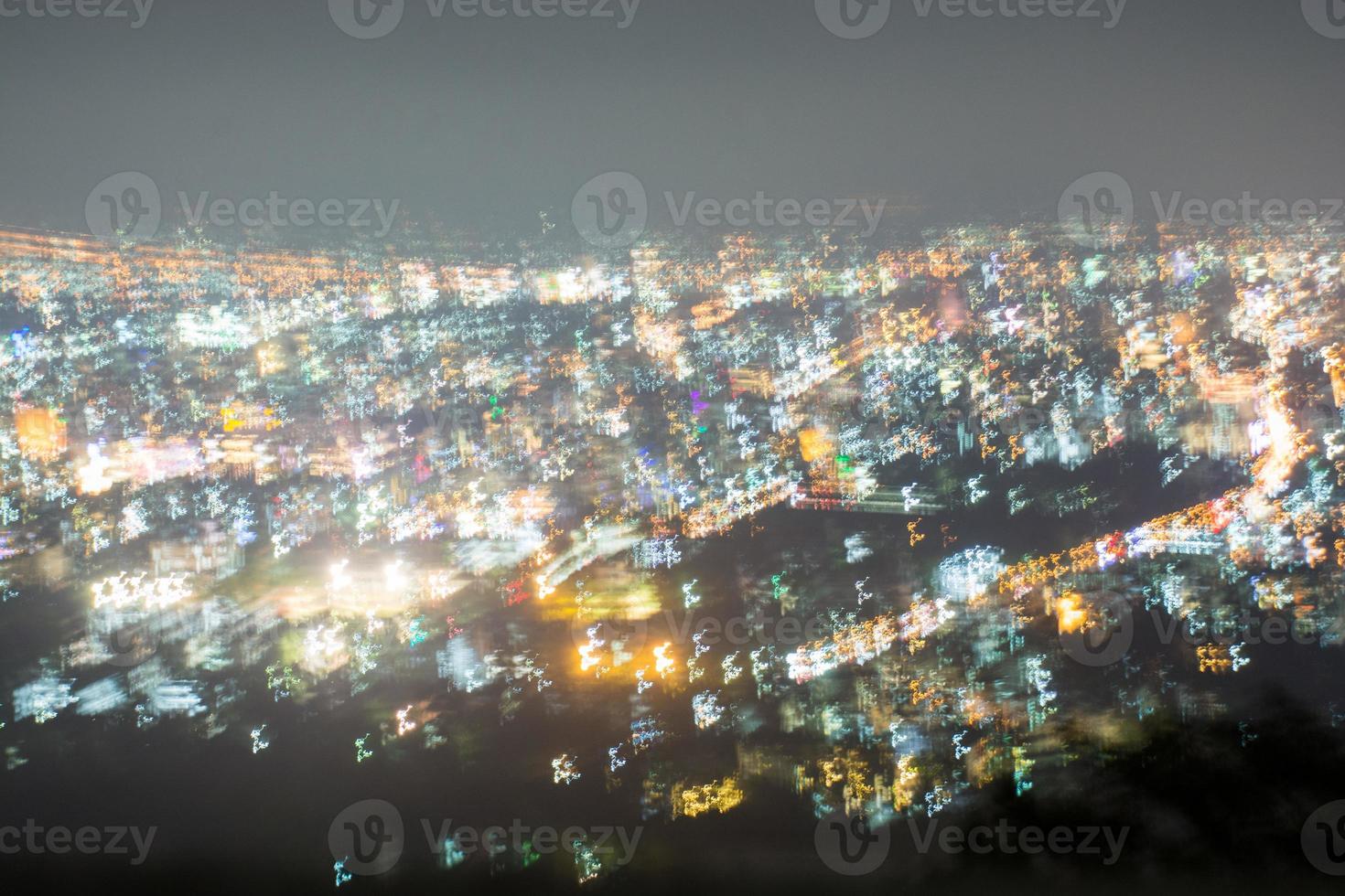 Abstract long exposure, experimental surreal photo, city and vehicle lights at night photo