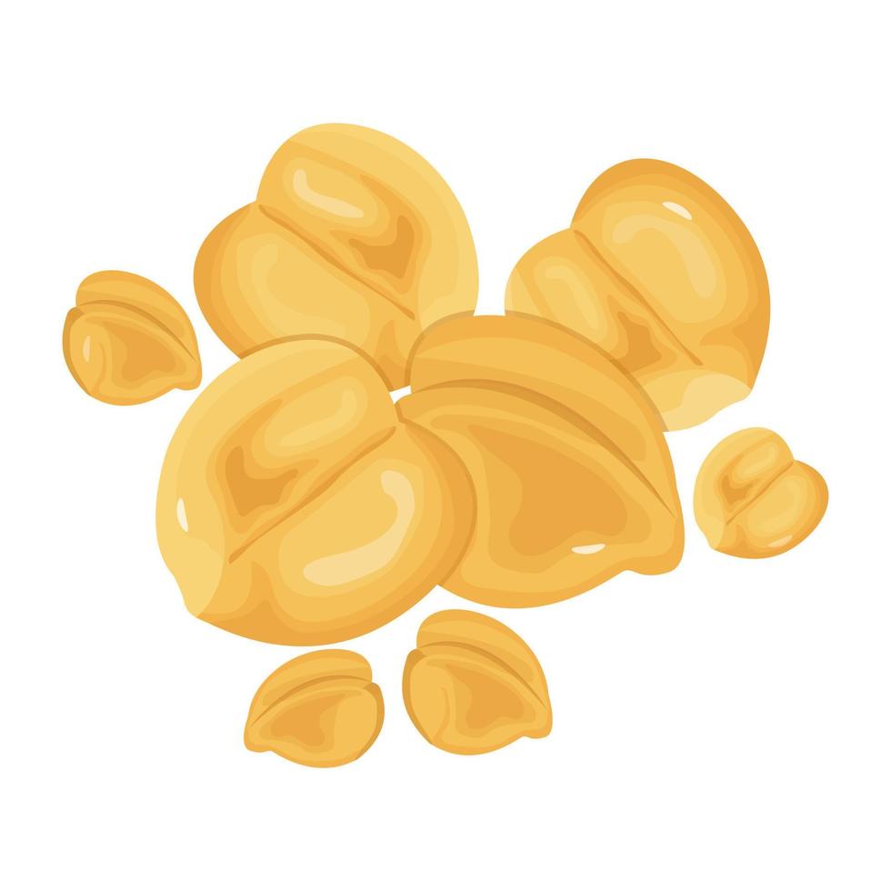 Catchy isometric icon of chickpeas, roasted seeds vector