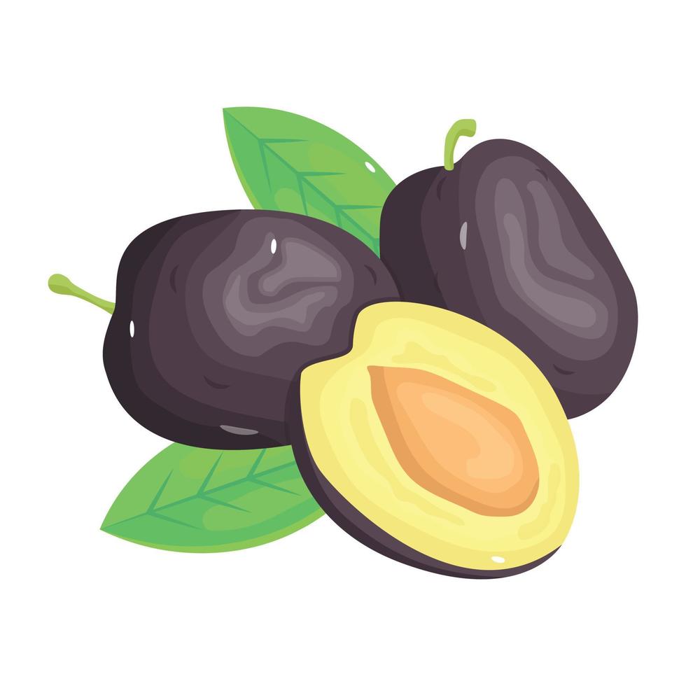 Visually appealing isometric icon of plums vector