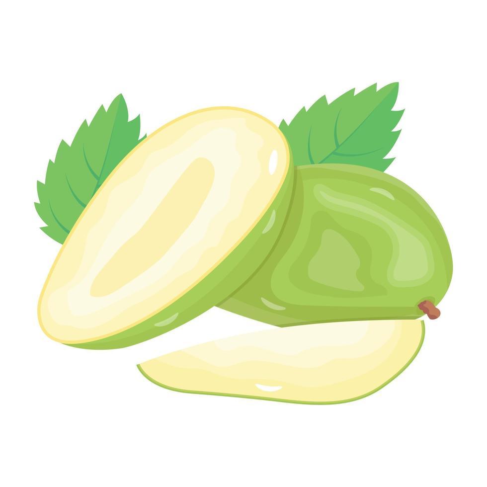 Modern isometric icon of unripe mangoes vector