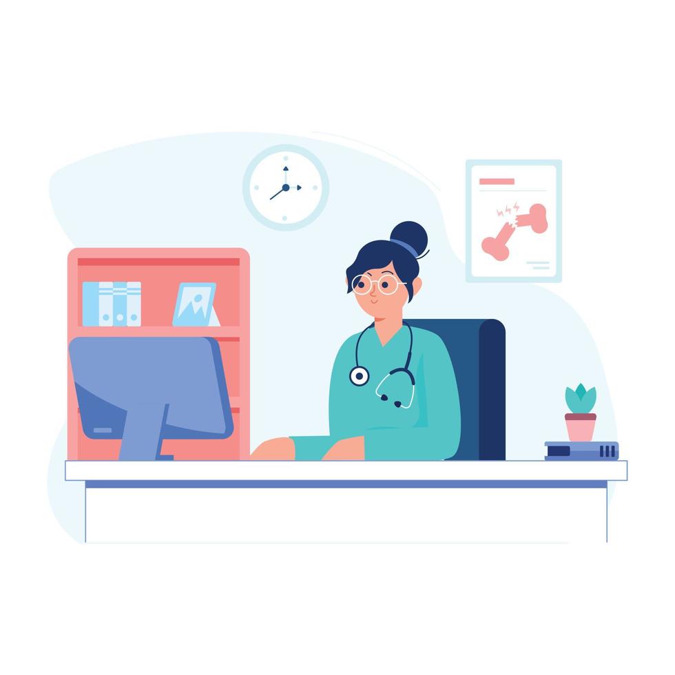 Online counseling flat illustration is scalable vector