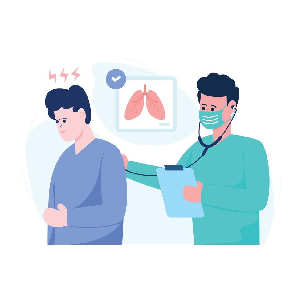 An editable flat illustration of patient consultation vector