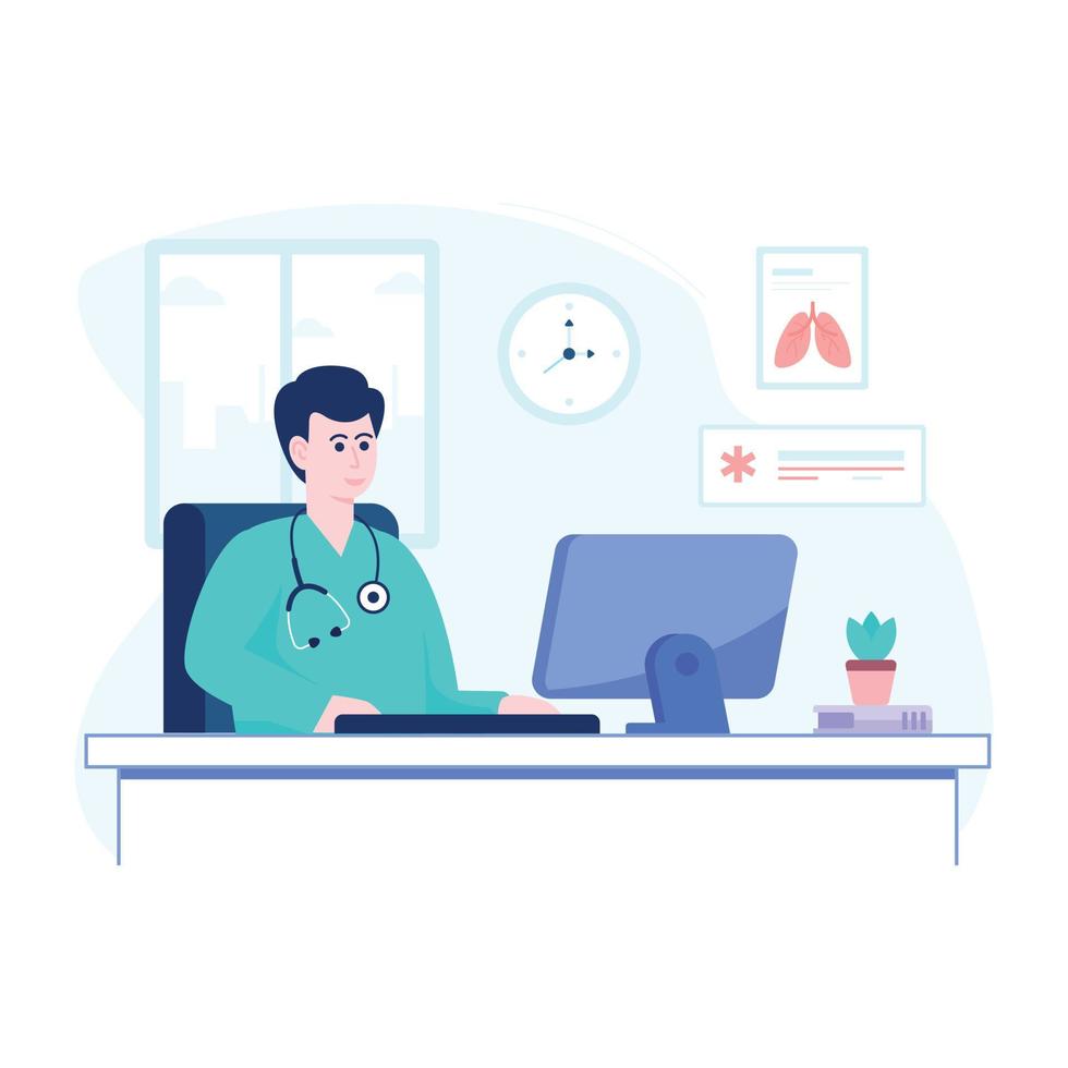 Online counseling flat illustration is scalable vector