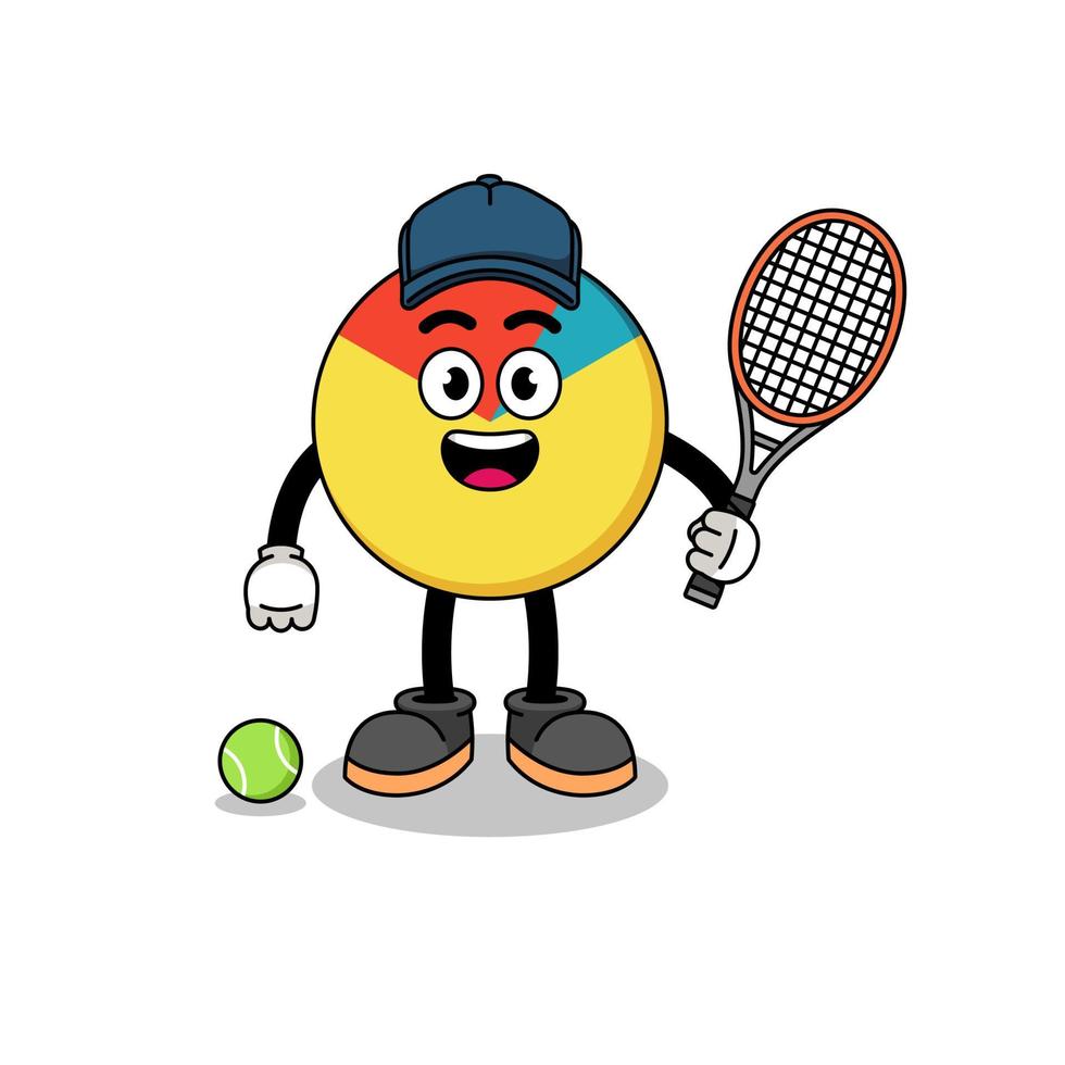 ilustración gráfica como jugador de tenis vector