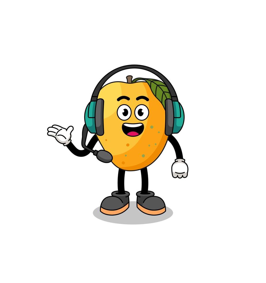 Mascot Illustration of mango fruit as a customer services vector