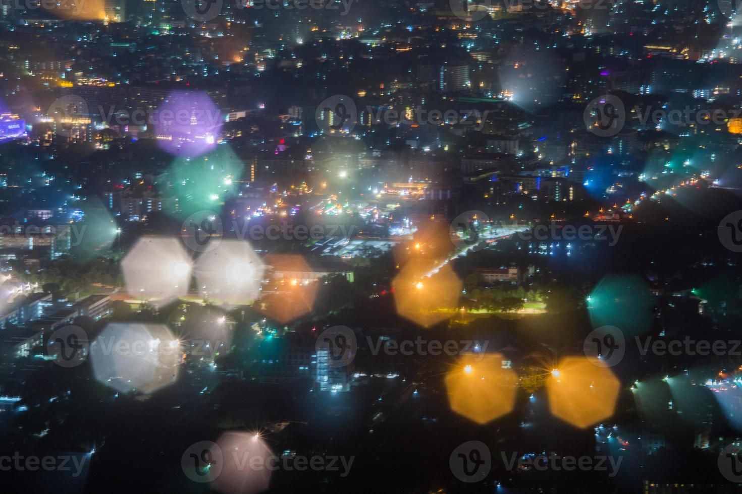 Abstract, Beautiful Bokeh landscape of city at night, Bokeh light and blur city sunset photo