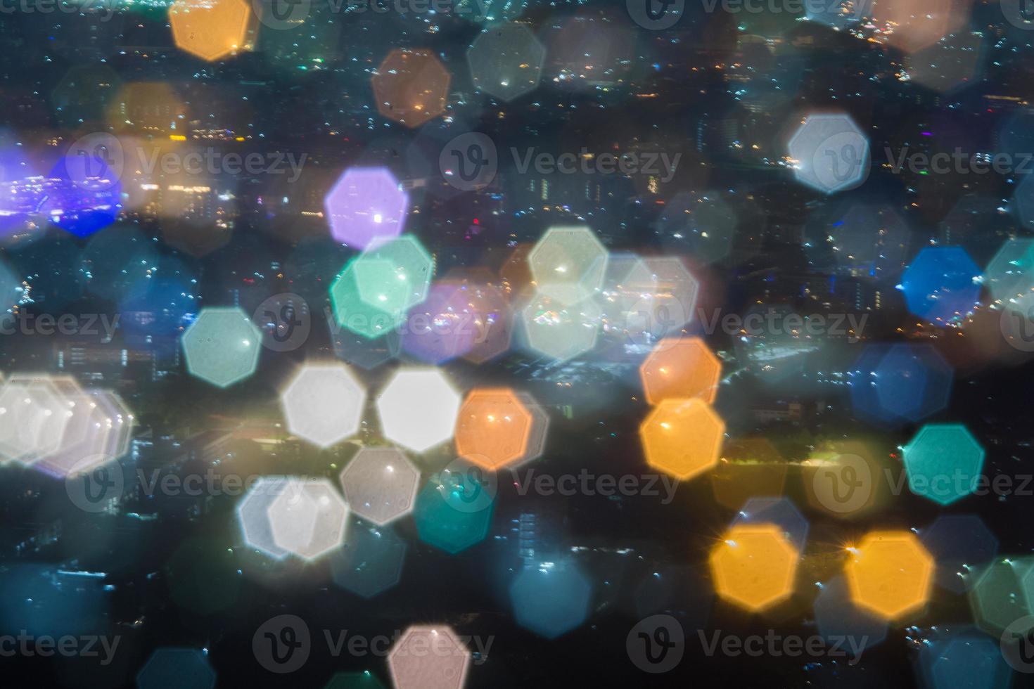 Abstract, Beautiful Bokeh landscape of city at night, Bokeh light and blur city sunset photo