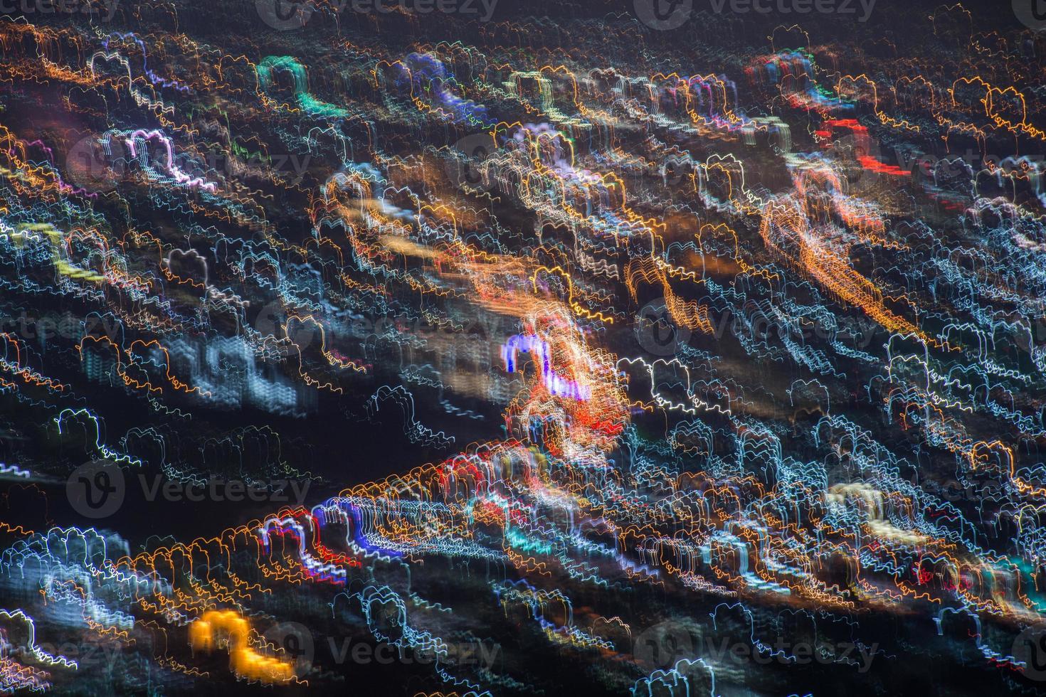 Abstract long exposure, experimental surreal photo, city and vehicle lights at night photo