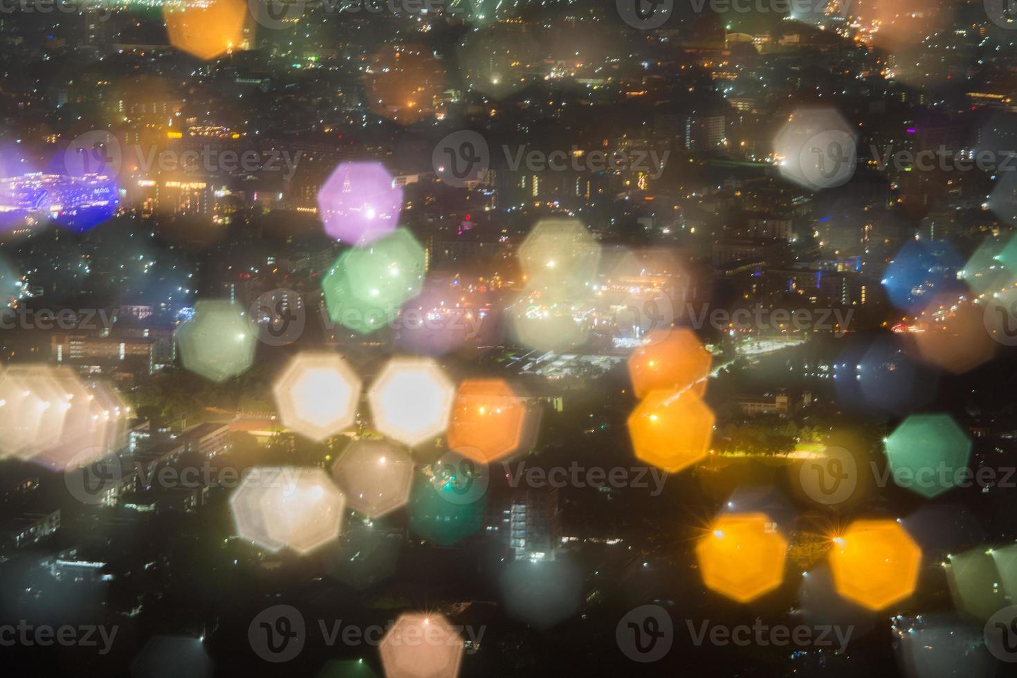 Abstract, Beautiful Bokeh landscape of city at night, Bokeh light and blur city sunset photo