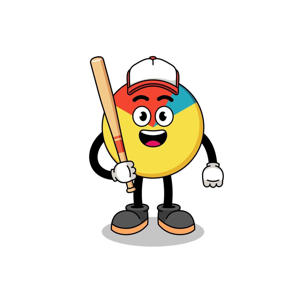 chart mascot cartoon as a baseball player vector