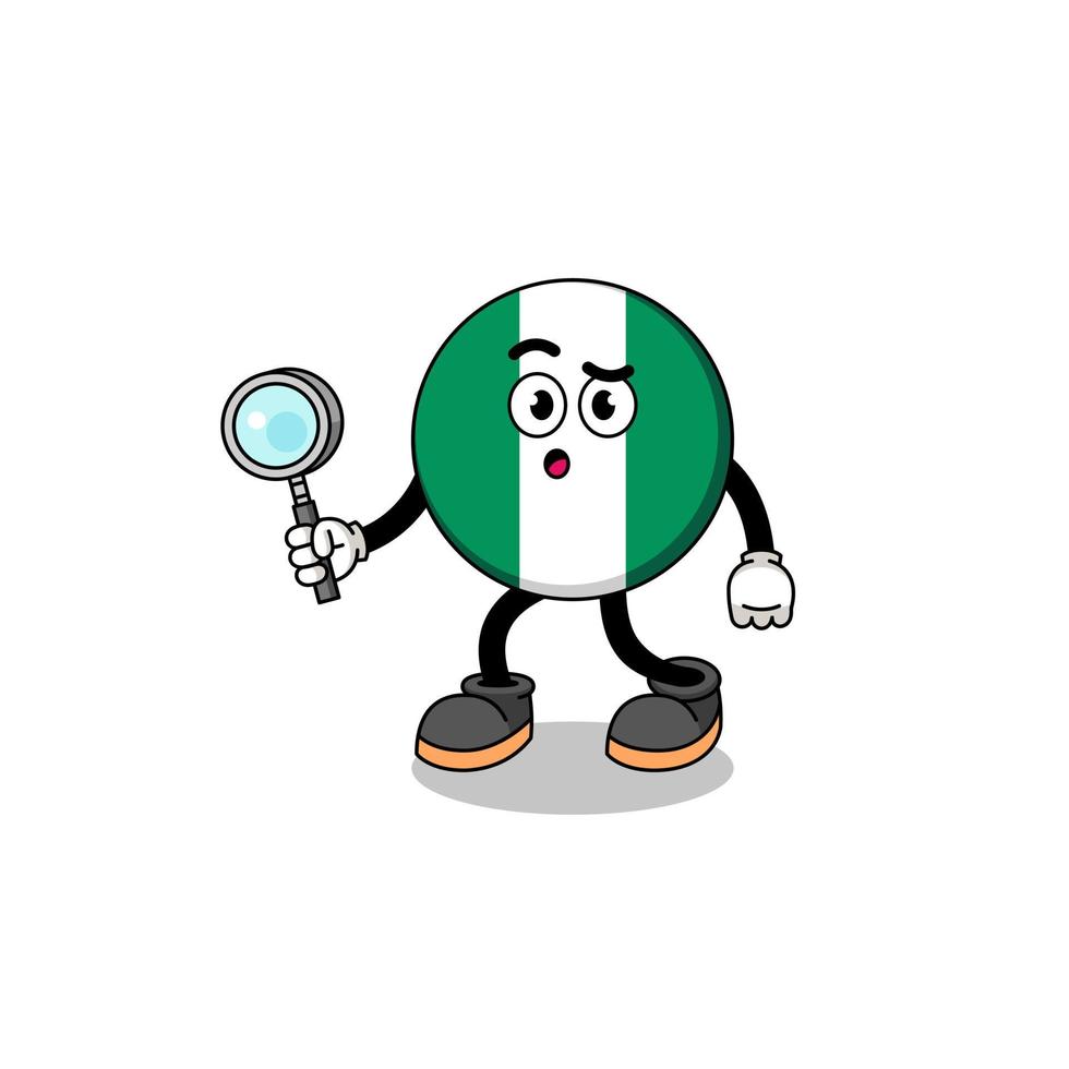 mascota de la búsqueda de la bandera de nigeria vector