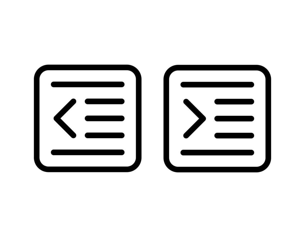 right and left indent vector icon