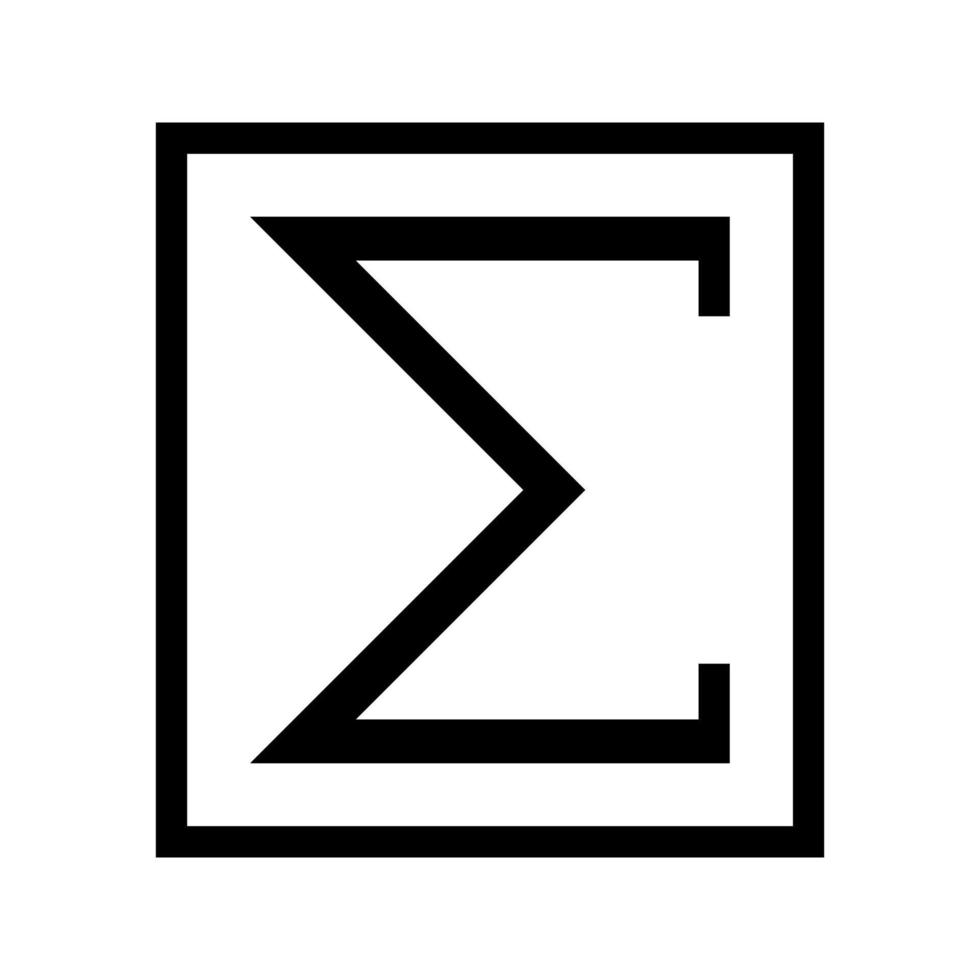 capital sigma symbol vector icon