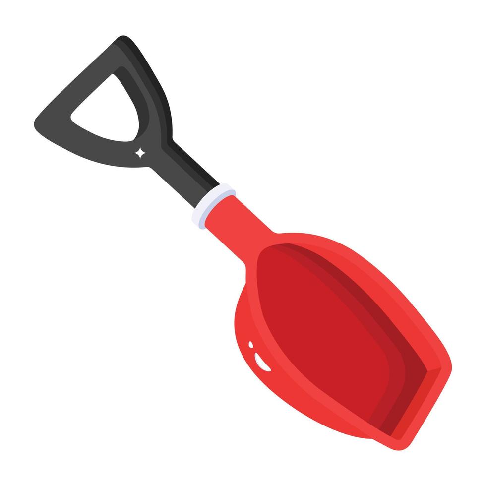 Beach toy, an isometric icon of sand shovel vector