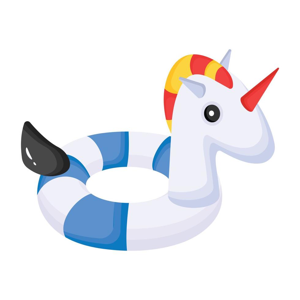 Swimming pool toy, an isometric icon of pool unicorn vector