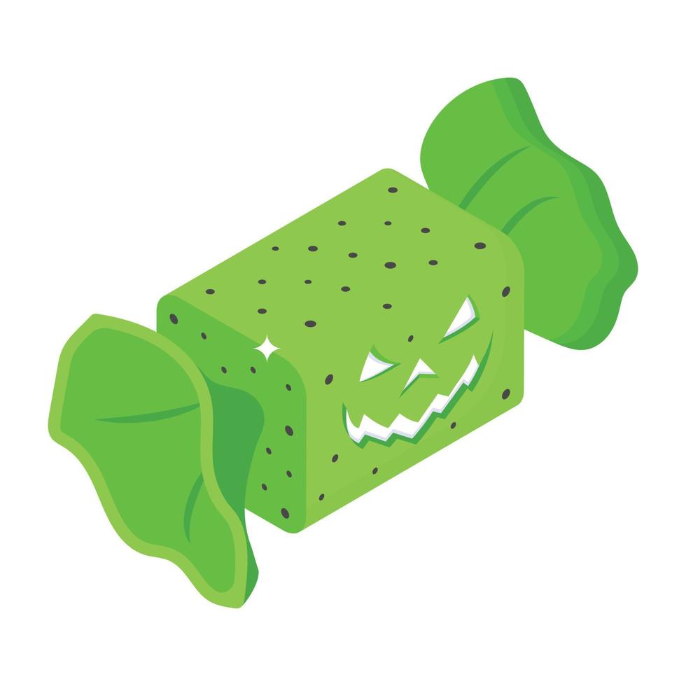 Beautifully wrapped toffee, isometric icon of candy vector