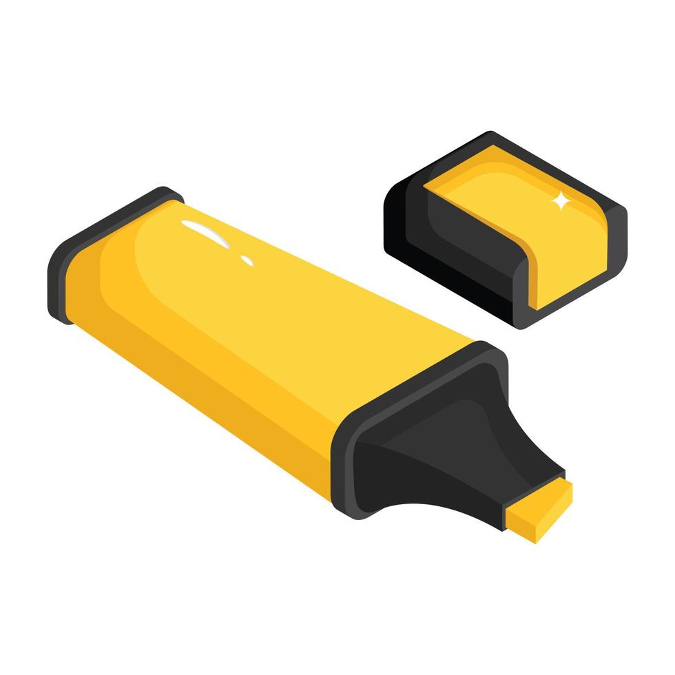 Get hold of this highlighter isometric icon vector