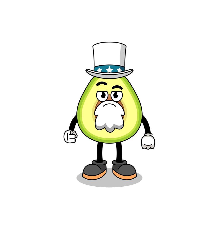 Illustration of avocado cartoon with i want you gesture vector