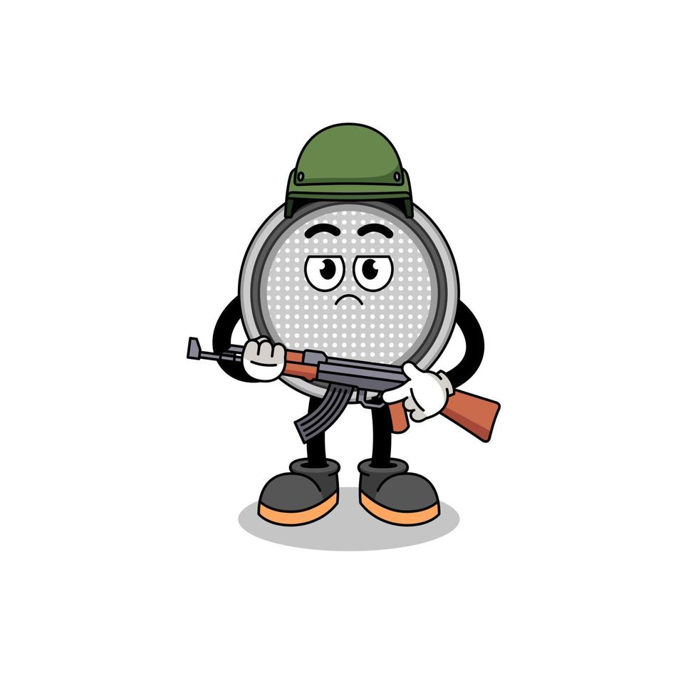 Cartoon of button cell soldier vector