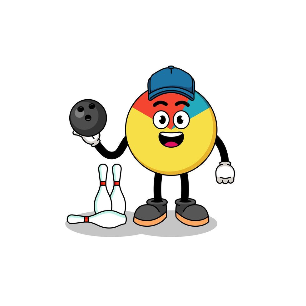 Mascot of chart as a bowling player vector