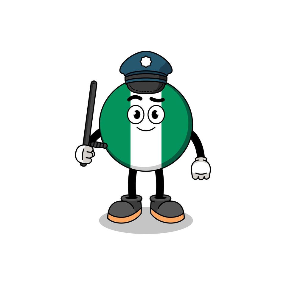 Cartoon Illustration of nigeria flag police vector