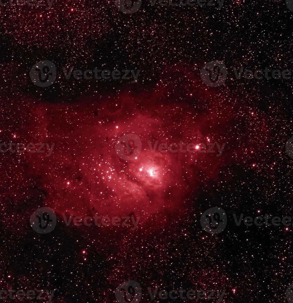 Lagoon nebula M8 Messier in constellation Sagittarius in Hydrogen Alpha filters processing photo