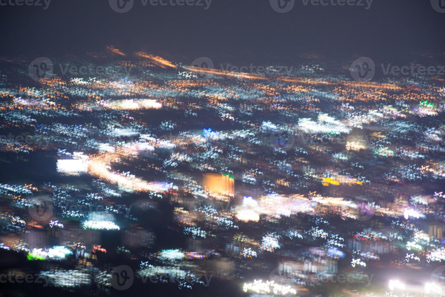 Abstract long exposure, experimental surreal photo, city and vehicle lights at night photo
